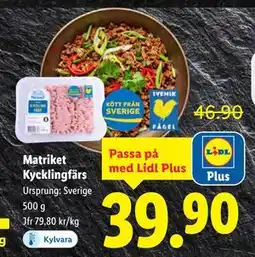 Lidl Matriket Kycklingfärs, Pris i appen erbjuda