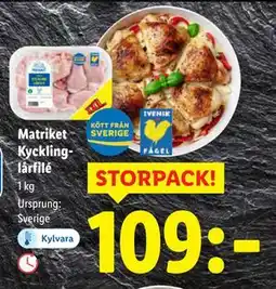 Lidl Matriket Kycklinglårfilé, SEK 109 erbjuda