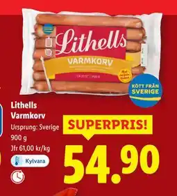 Lidl Lithells Varmkorv, SEK 54.9 erbjuda