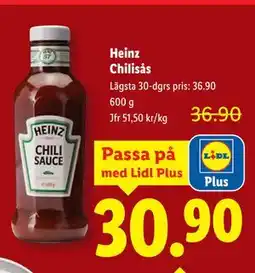 Lidl Heinz Chilisås, Pris i appen erbjuda