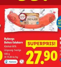 Lidl Rybergs Bohus falukorv, SEK 27.9 erbjuda