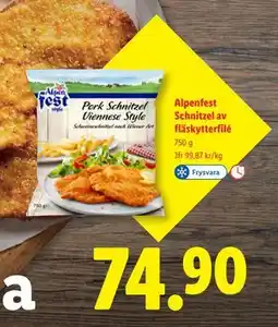 Lidl Alpenfest Schnitzel av fläskytterfilé, SEK 74.9 erbjuda