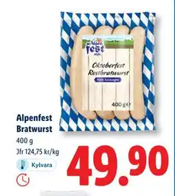 Lidl Alpenfest Bratwurst, SEK 49.9 erbjuda