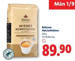 Lidl Bellarom Hela kaffebönor, SEK 89.9 erbjuda