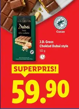 Lidl J.D. Gross Choklad Dubai style, SEK 59.9 erbjuda