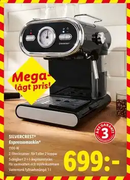 Lidl SILVERCREST Espressomaskin*, SEK 699 erbjuda