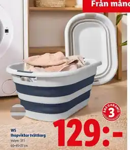 Lidl W5 Ihopvikbar tvättkorg, SEK 129 erbjuda