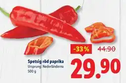 Lidl Spetsig röd paprika erbjuda