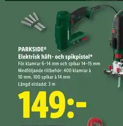 Lidl PARKSIDE Elektrisk häft- och spikpistol, SEK 149 erbjuda