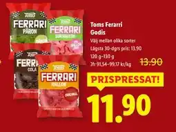 Lidl Toms Ferarri Godis, SEK 11.9 erbjuda