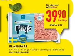 Willys GARANT Fläskfärs erbjuda