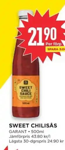 Willys GARANT Sweet chili sauce erbjuda
