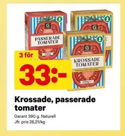 City Gross Krossade, passerade tomater, SEK 33 erbjuda