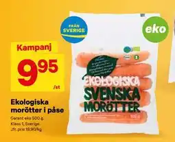 City Gross Ekologiska morötter i påse, SEK 9.95 erbjuda