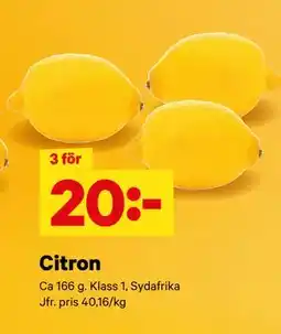 City Gross Citron, SEK 20 erbjuda