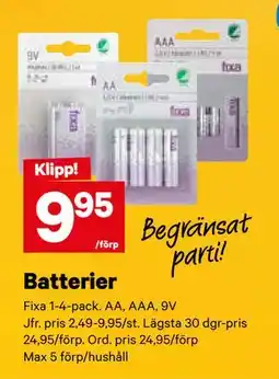 City Gross Batterier, SEK 9.95 erbjuda