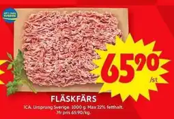ICA Maxi Fläskfärs erbjuda