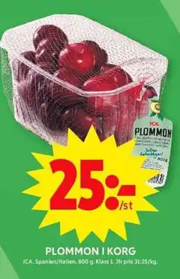 ICA Maxi ICA Plommon i korg erbjuda
