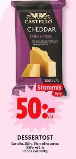ICA Maxi CASTELLO Dessertost erbjuda
