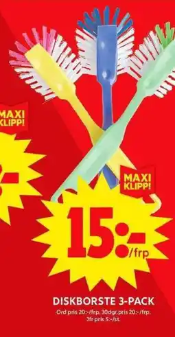ICA Maxi Diskborste 3-pack erbjuda