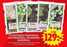 ICA Maxi Plantjord/toppdress/ naturgödsel/täckbark/ barkmull erbjuda