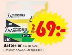 ICA Supermarket Batterier ICA erbjuda