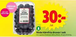 ICA Supermarket RÖDA KÄRNFRIA DRUVOR I ASK erbjuda