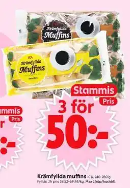 ICA Supermarket Krämbfyllda muffins erbjuda