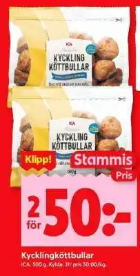ICA Supermarket Kycklingköttbullar erbjuda