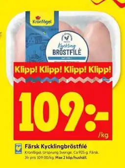 ICA Supermarket Färsk Kycklingbröstfilé erbjuda