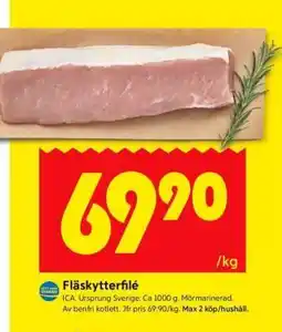 ICA Supermarket FLÄSKYTTERFILÉ erbjuda