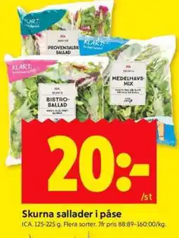 ICA Supermarket Skurna sallader i påse erbjuda