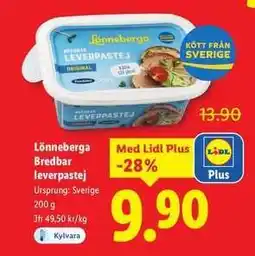 Lidl Lönneberga bredbar leverpastej erbjuda