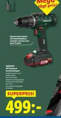 Lidl PARKSIDE 20V Startset borrskruvdragare erbjuda