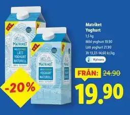 Lidl MATRIKET Yoghurt erbjuda