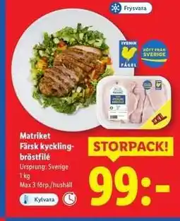 Lidl Matriket Färsk kycklingbröstfilé erbjuda
