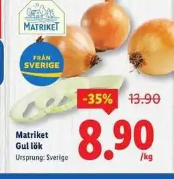 Lidl Matriket Gul lök erbjuda