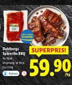 Lidl Dahlbergs spareribs BBQ erbjuda