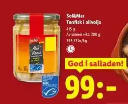Lidl Sol&Mar Tonfisk i olivolja erbjuda