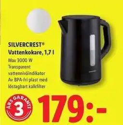 Lidl SILVERCREST Vattenkokare, 1,7 l erbjuda