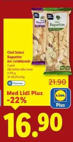 Lidl Chef Select Baguetter ört-/vitlökssmör erbjuda