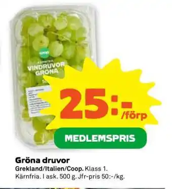 Stora Coop Gröna druvor erbjuda