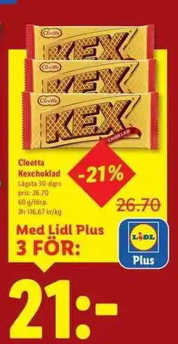 Lidl Cloetta Kexchoklad erbjuda