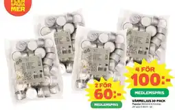 Coop Värmeljus 30-pack erbjuda
