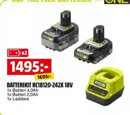 Bauhaus BATTERIKIT RC18120-242X 18V, SEK 1495 erbjuda