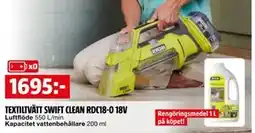 Bauhaus TEXTILTVÄTT SWIFT CLEAN RDC18-0 18V, SEK 1695 erbjuda