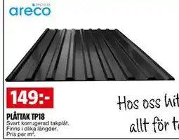 Bauhaus PLÅTTAK TP18, SEK 149 erbjuda
