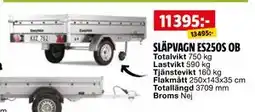 Bauhaus SLÄPVAGN ES250S OB, SEK 11395 erbjuda