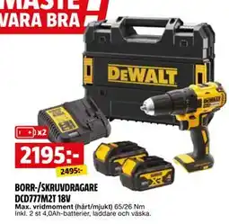 Bauhaus BORR-/SKRUVDRAGARE DCD777M2T 18V, SEK 2195 erbjuda