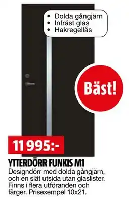 Bauhaus YTTERDÖRR FUNKIS M1, SEK 11995 erbjuda
